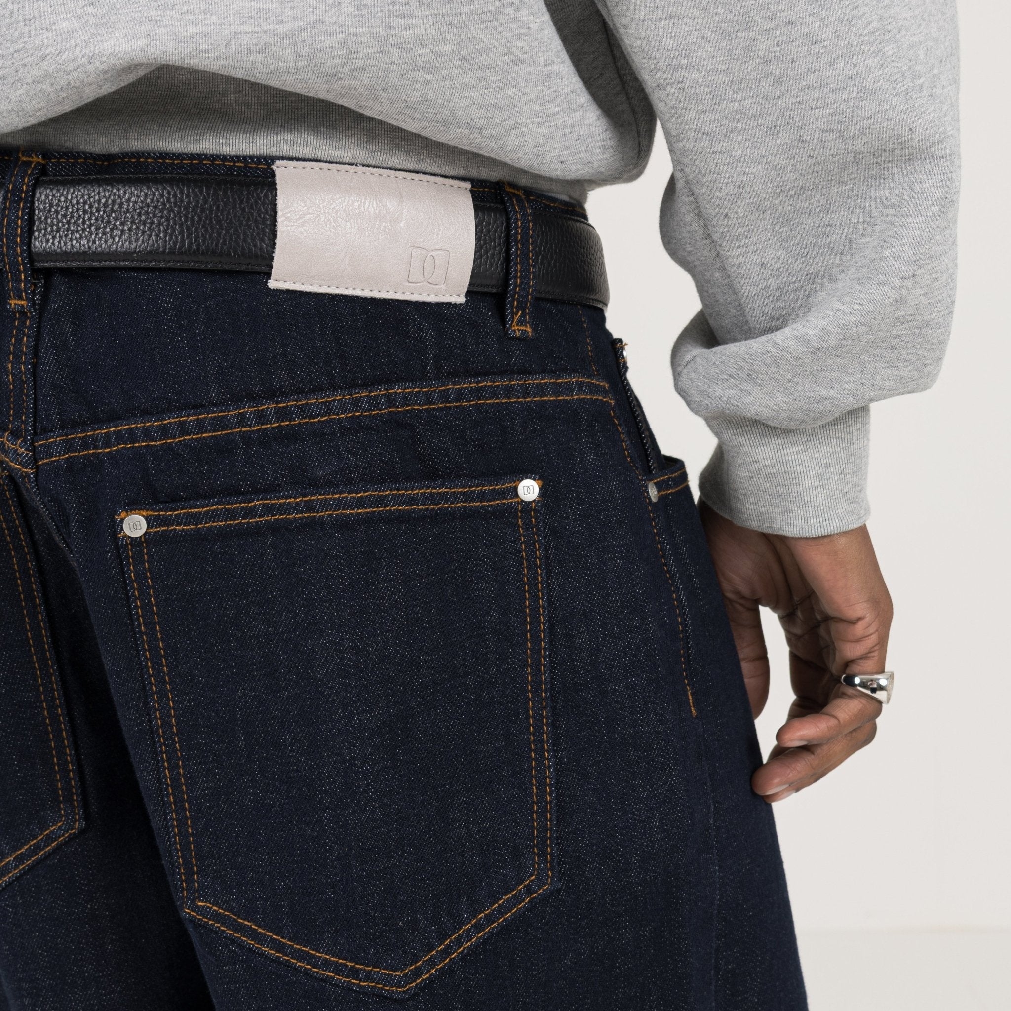 Pocket view of Destructive Relaxed Denim Raw Jeans